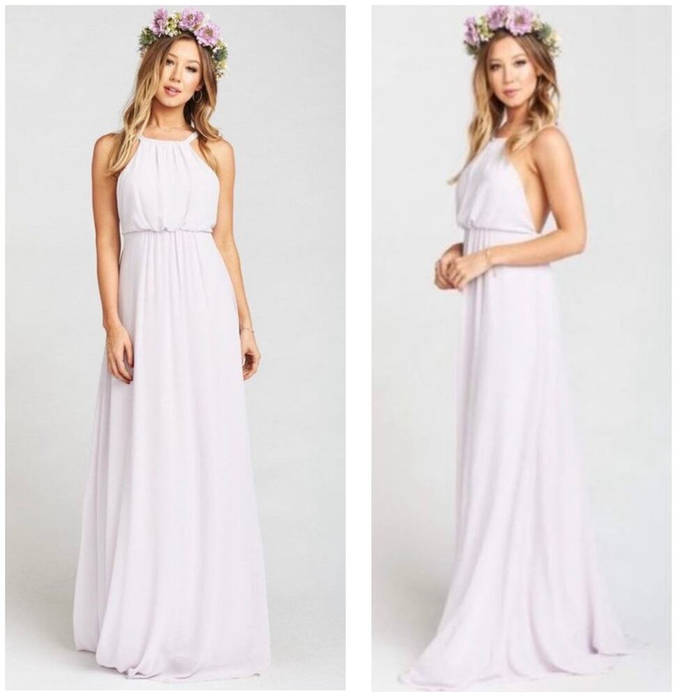 Show Me Your Mumu Amanda Maxi Dress Light Lavender Backless Bridesmaid Medium